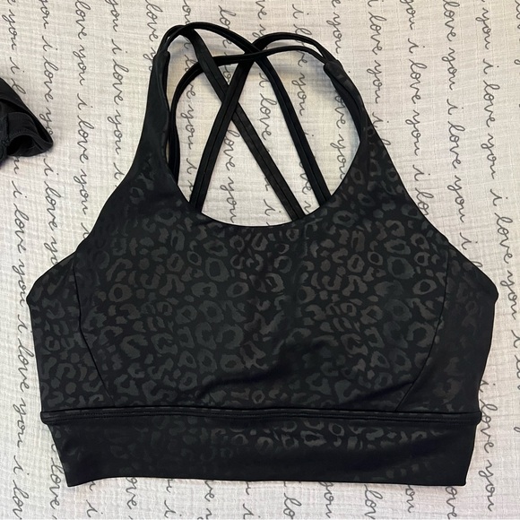 Buffbunny Collection Other - Buffbunny Black Leopard Print Rosa v2 Sports Bra Size Large